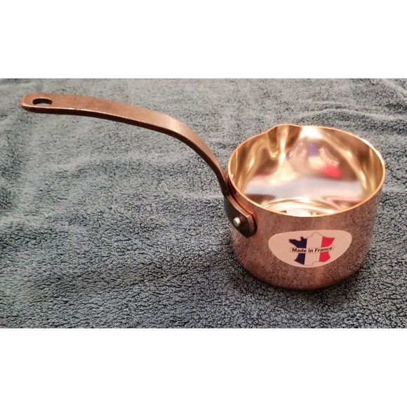 Baumalu copper pan 4 1/4" with cast iron handle new made in France tin lined - Picture 3 of 12